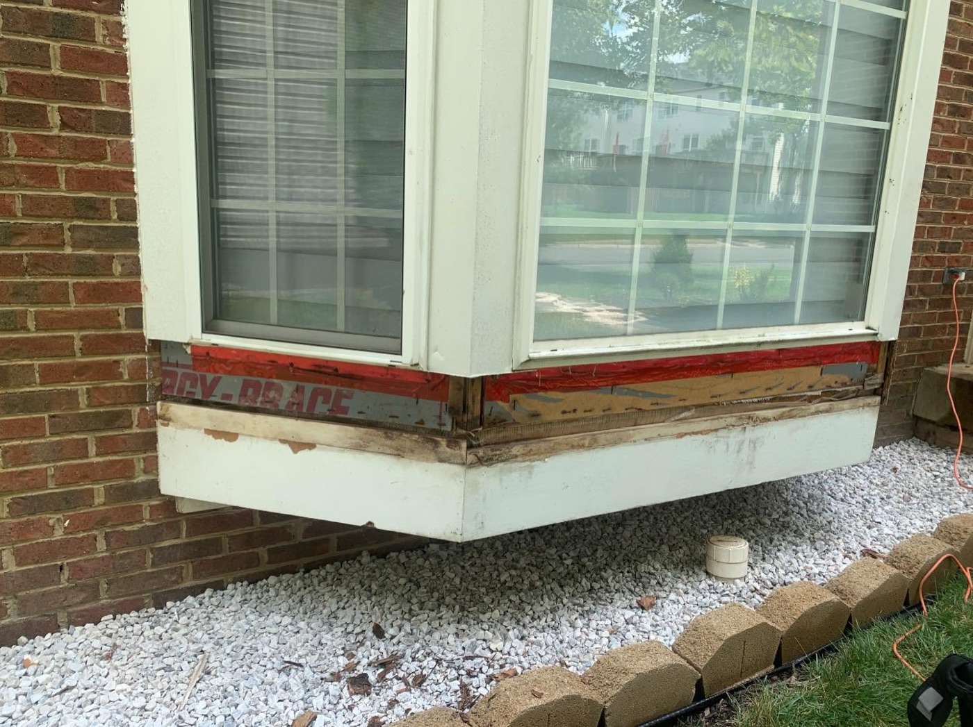 Demolition stage with rotted boards removed